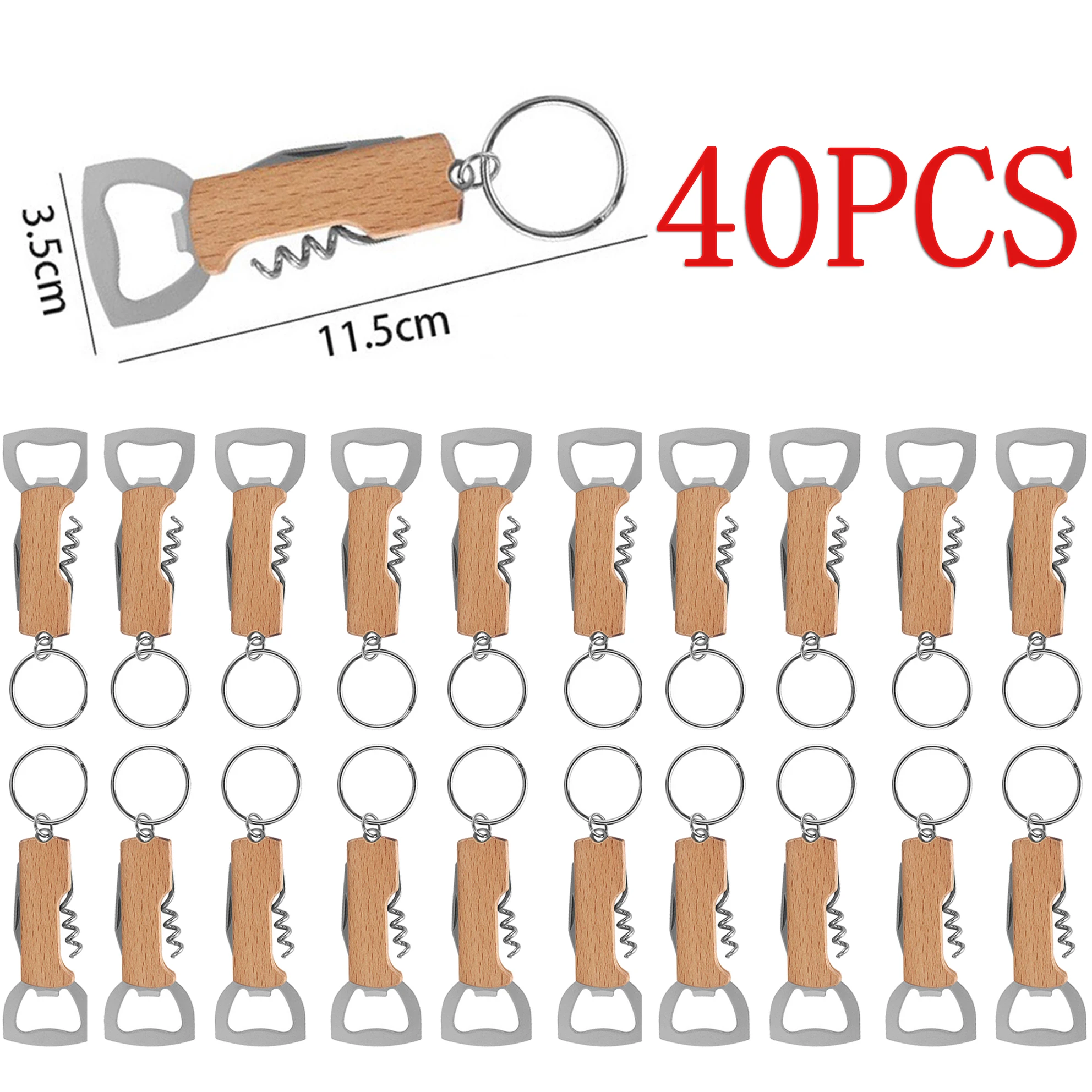 40Pcs Opener Can Opener Mens Gift Multi-Functional Portable Beer Bottle Opener with Keychain Metal Beech Wood Wine Corkscrew
40Pcs Opener Can Opener Mens Gift Multi-Functional Portable Beer Bottle Opener with Keychain Metal Beech Wood Wine Corkscrew