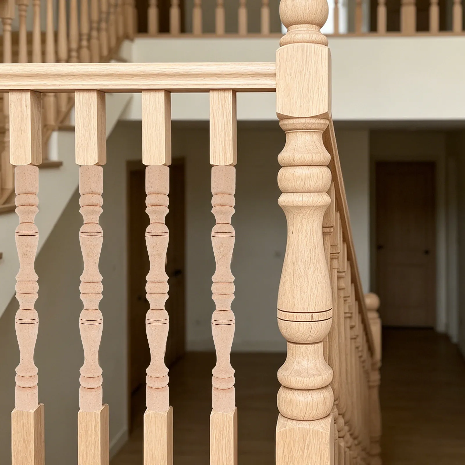 European Style Wood Carving Railings Spindles Wood Stair Parapet Unfinished Environmental Friendly For Improvement Interior
European Style Wood Carving Railings Spindles Wood Stair Parapet Unfinished Environmental Friendly For Improvement Interior