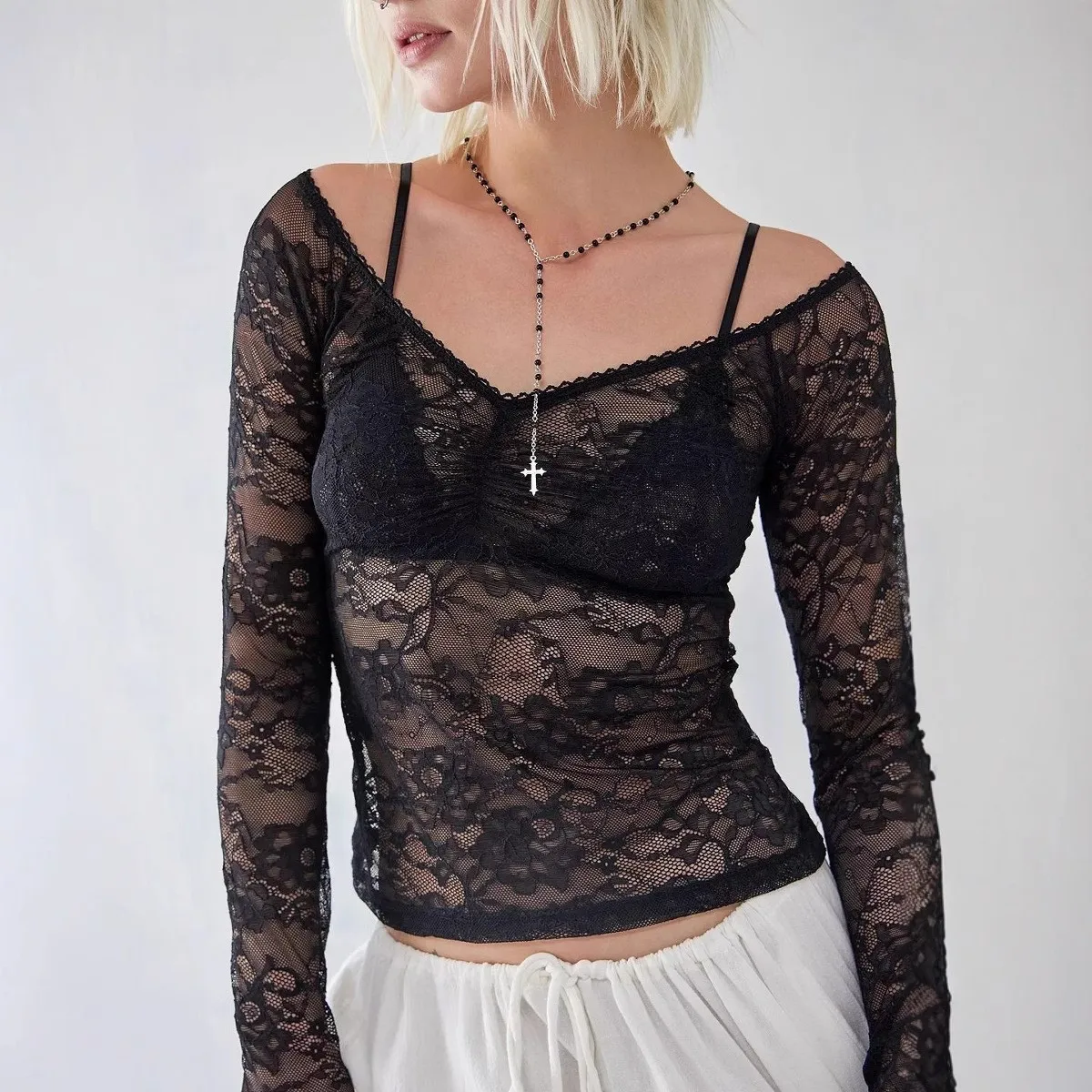Women's Floral Lace Hollowed out Long Sleeve Top Base Shirt Cleanfit Style Pure Color PU Leather Polyester Fiber No Brand Reg...
Women's Floral Lace Hollowed out Long Sleeve Top Base Shirt Cleanfit Style Pure Color PU Leather Polyester Fiber No Brand Reg...