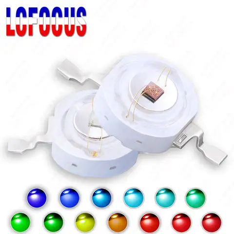 Colorful 1W 3W 5W LED Chip Red Green Blue Yellow Amber Orange 440nm 470nm 480nm 500nm 540nm 570nm 660nm 670nm COB Light Beads