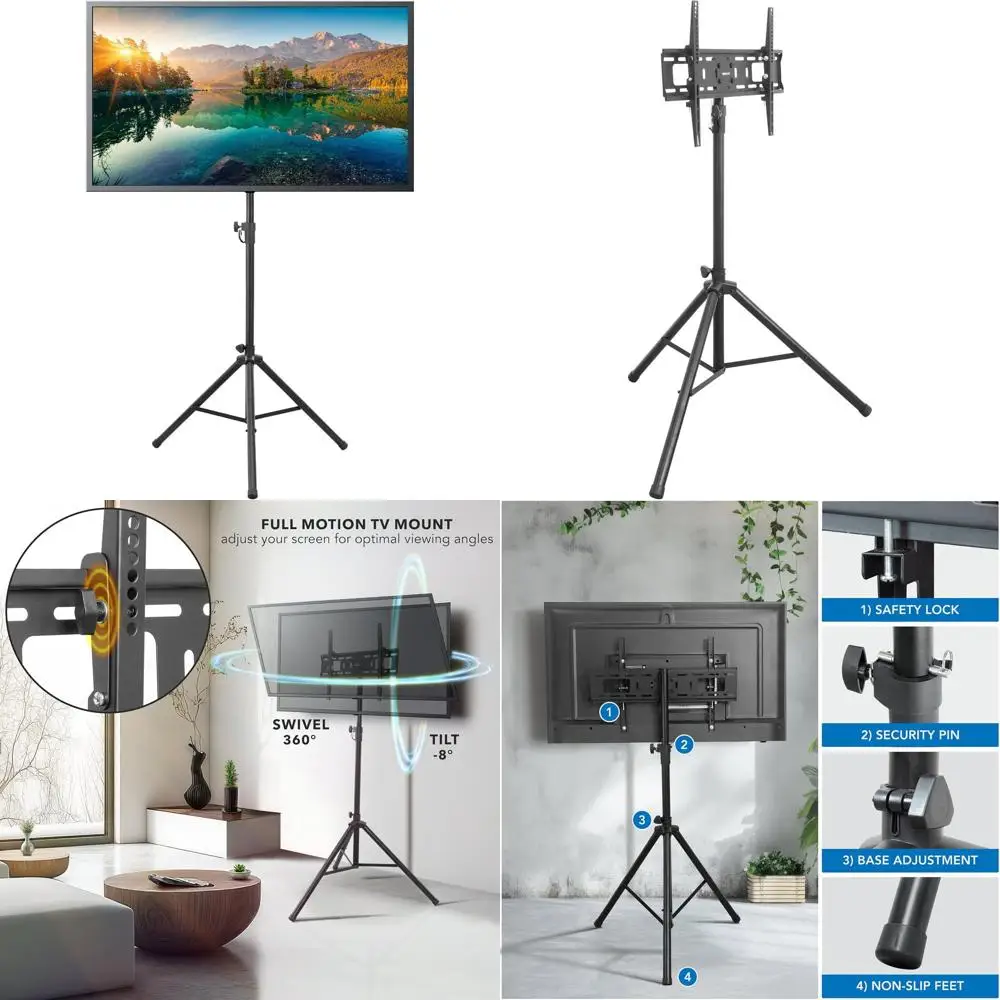 Portable Adjustable TV Stand for 32-70 Inch Screens - VESA 200x200 to 600x400, Suitable for Indoor/Outdoor Use
Portable Adjustable TV Stand for 32-70 Inch Screens - VESA 200x200 to 600x400, Suitable for Indoor/Outdoor Use