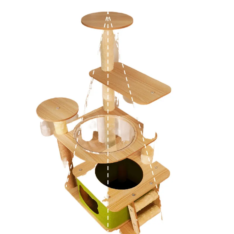 Cat climbing frame nest tree integrated box scratching column multi- jumping platform large space capsule
Cat climbing frame nest tree integrated box scratching column multi- jumping platform large space capsule