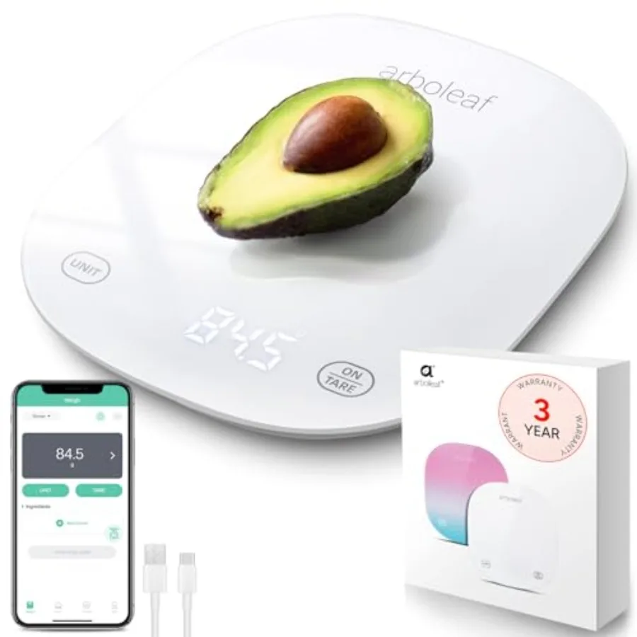 Smart Food Kitchen Scale, 22lb Digital Food Scale with Nutritional Calculator, USB Rechargeable, Smart Weighing with App for Ma
Smart Food Kitchen Scale, 22lb Digital Food Scale with Nutritional Calculator, USB Rechargeable, Smart Weighing with App for Ma