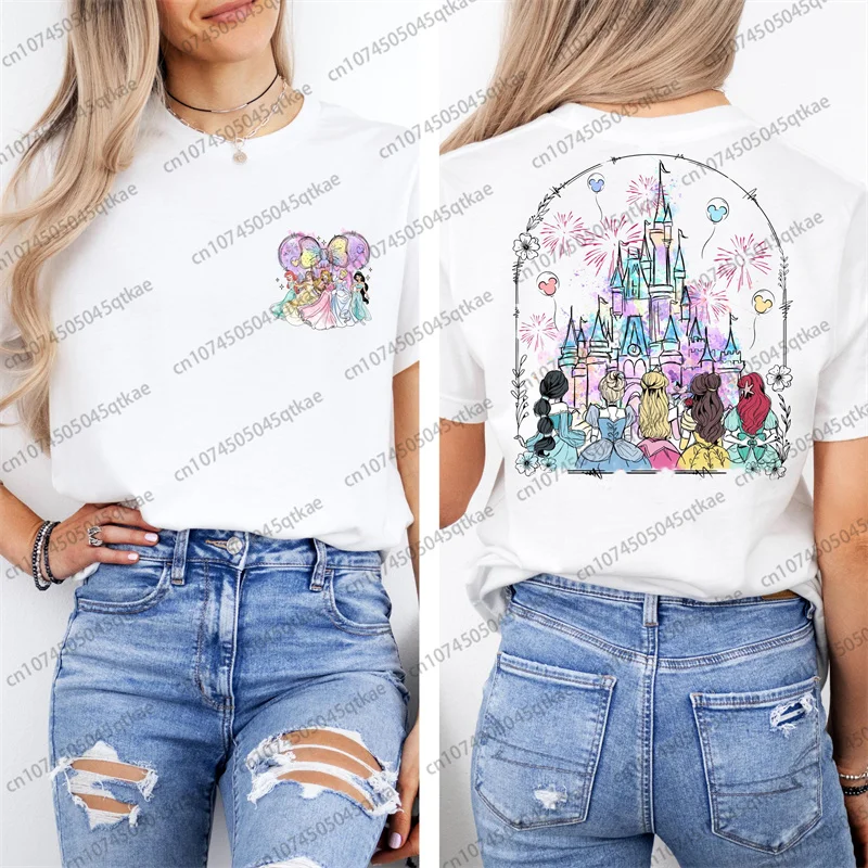 Disney Princess Castle Summer Pure Cotton Short Sleeve TShirt For Women's Girlfriend Fashionable Casual Versatile Streetwear Top
Disney Princess Castle Summer Pure Cotton Short Sleeve TShirt For Women's Girlfriend Fashionable Casual Versatile Streetwear Top