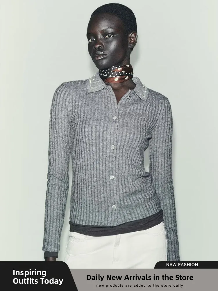 New Autumn Casual Long Sve Knitted Jaet Women's Faion Jewelry Collar Trimmed Outerwear Comfortable Fit Knitwear
New Autumn Casual Long Sve Knitted Jaet Women's Faion Jewelry Collar Trimmed Outerwear Comfortable Fit Knitwear