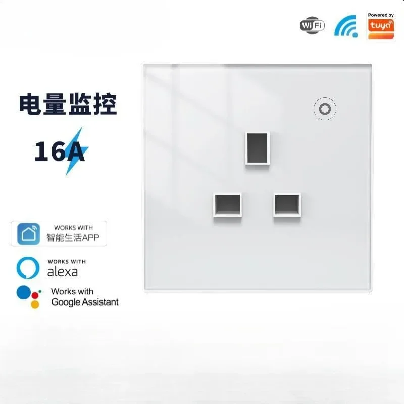 WiFi Tuya Socket 86 Type Glass Crystal Panel App Remote Control Timing 16A Power Monitoring Wall Socket Household White Black
WiFi Tuya Socket 86 Type Glass Crystal Panel App Remote Control Timing 16A Power Monitoring Wall Socket Household White Black