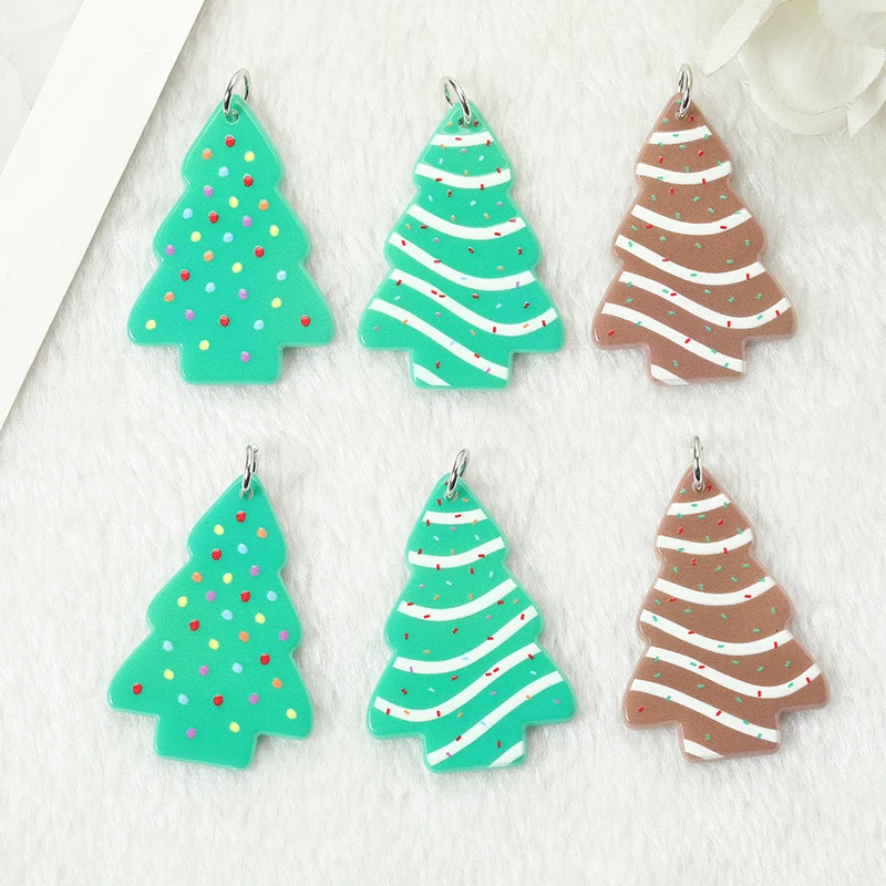 6pcs Christmas Tree Cake Charms Creative Acrylic Pendant Fashion Accessories For Diy Making
6pcs Christmas Tree Cake Charms Creative Acrylic Pendant Fashion Accessories For Diy Making
