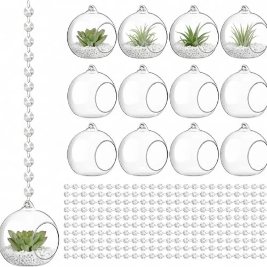 3.15'' Hanging Glass Tealight Holder Globe and K9 Crystal Garland Strands Hanging Glass Terrarium Containers for Wedding Party
3.15'' Hanging Glass Tealight Holder Globe and K9 Crystal Garland Strands Hanging Glass Terrarium Containers for Wedding Party