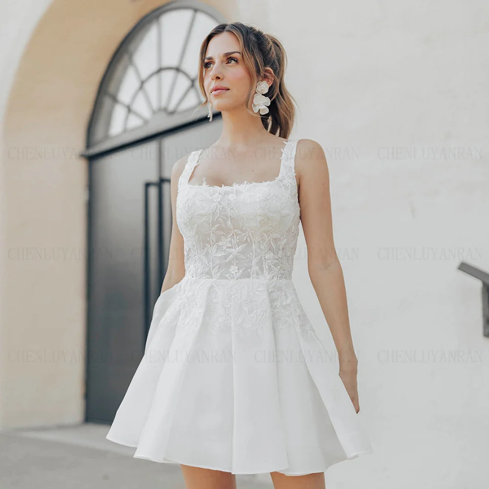 Applique Ivory Wedding Dresses A-line Mini Sexy Wedding Bride Dress Square Collar Puffy Dress For Wome 2024 Vestidos De Novia
Applique Ivory Wedding Dresses A-line Mini Sexy Wedding Bride Dress Square Collar Puffy Dress For Wome 2024 Vestidos De Novia