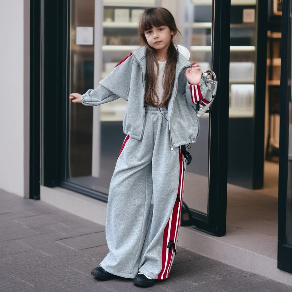 Girls Sports Set 2025 Spring Bow Sweatshirt Wide Leg Pants 2pcs Teen School Kids Clothes Pink Grey Casual Daily Children Costume
Girls Sports Set 2025 Spring Bow Sweatshirt Wide Leg Pants 2pcs Teen School Kids Clothes Pink Grey Casual Daily Children Costume