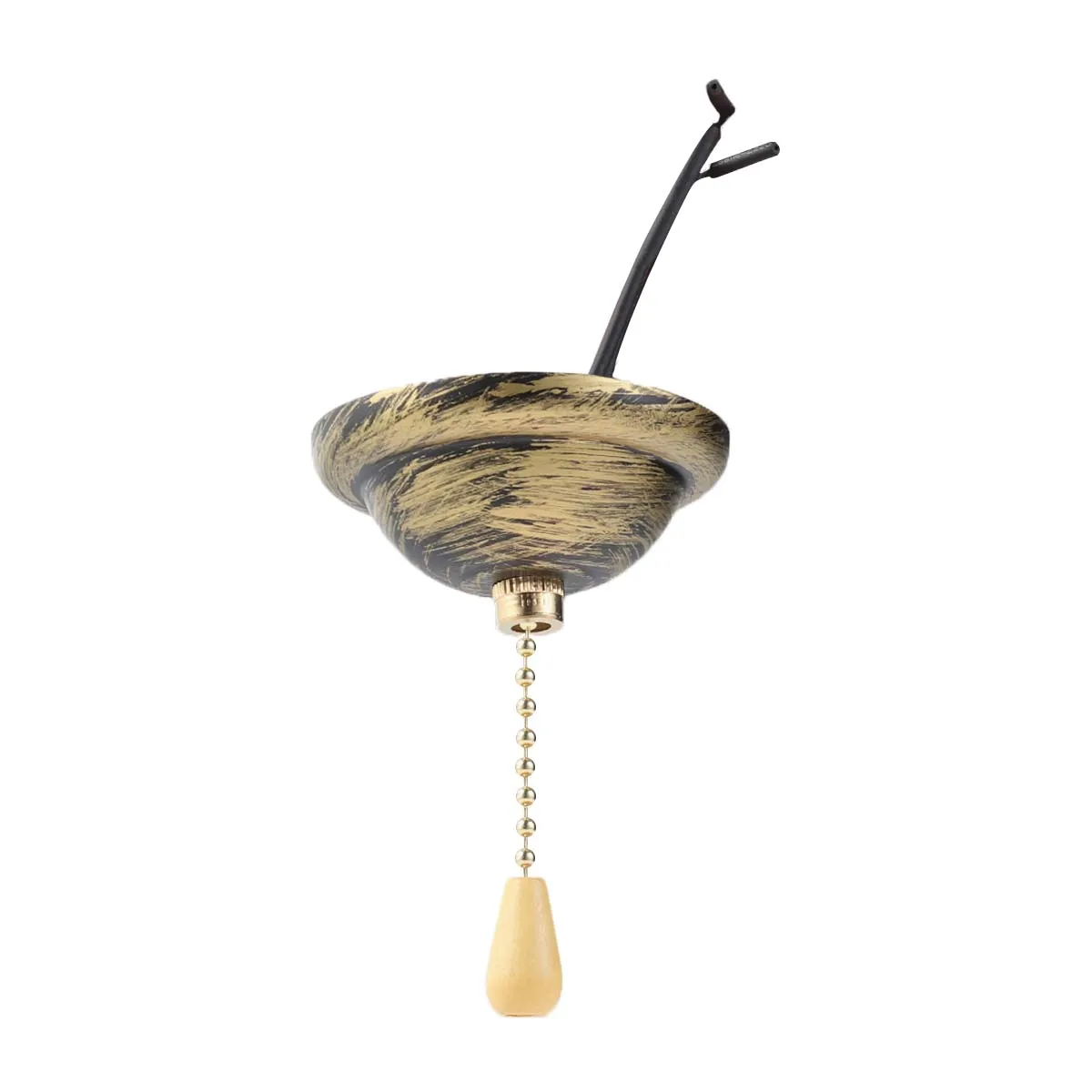 Golden Pull Chain Switch For Ceiling Light Fan Pulls Set Light Rope Iron Extender Replacement Ventilation Lighting