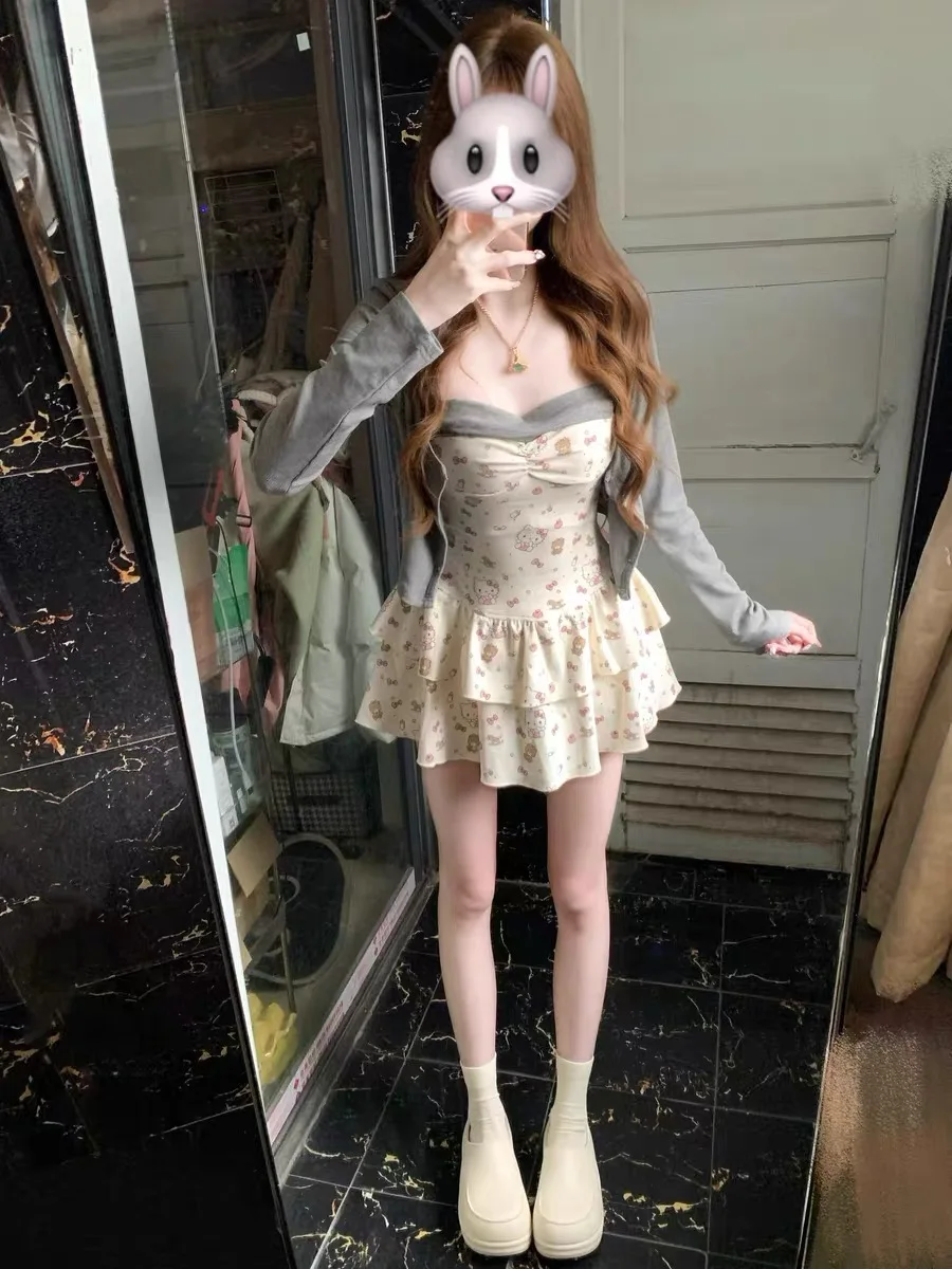 Spring Fashion Pure Desire Design Dress Waist-Cinching Open Cardigan Set Elegant Sweet Two-Piece Women's Clothing Set
Spring Fashion Pure Desire Design Dress Waist-Cinching Open Cardigan Set Elegant Sweet Two-Piece Women's Clothing Set