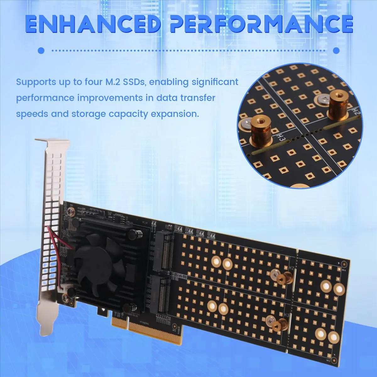 M.2 PCIe Expansion Card Split-Free PLX8747 Integrated Module Supports Four M.2 SSD Half-Height/Full-
M.2 PCIe Expansion Card Split-Free PLX8747 Integrated Module Supports Four M.2 SSD Half-Height/Full-