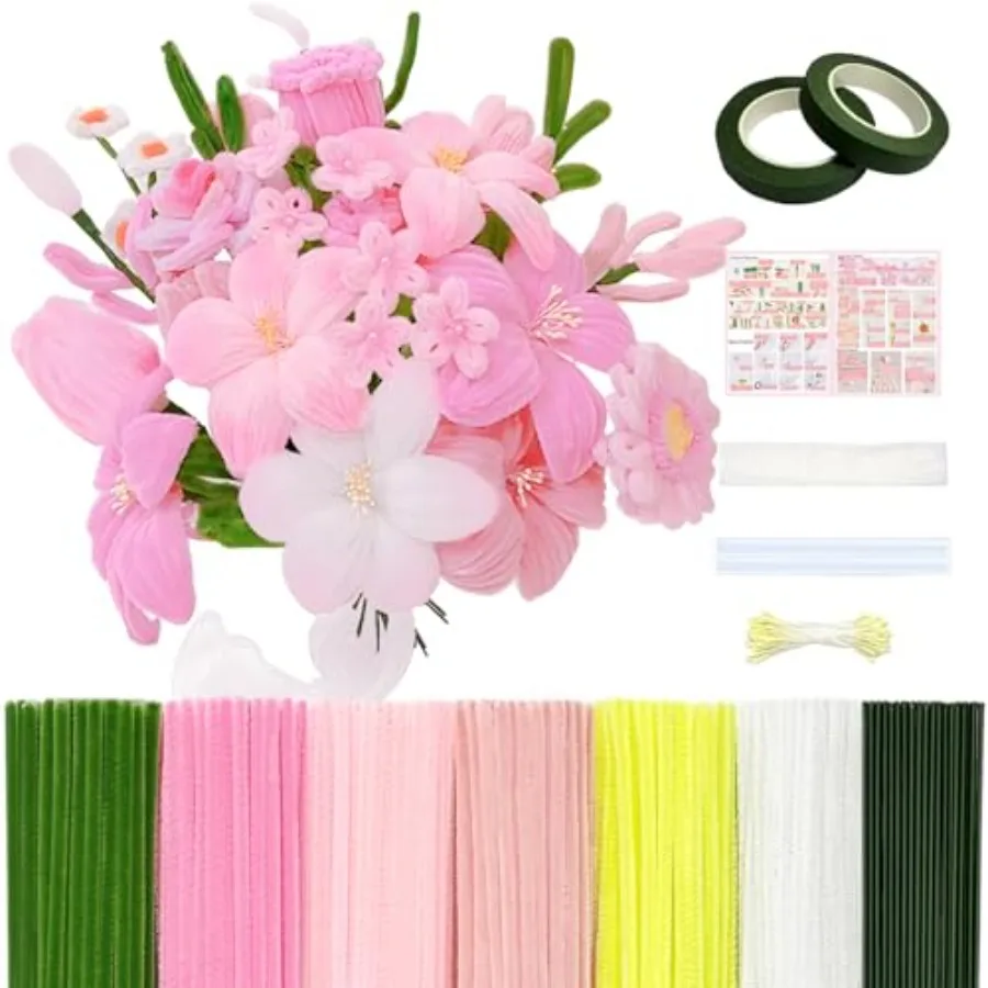 601PCS Complete Pink Pipe Cleaners Flower KitPastel Pipe Cleaners for Flowers DIY Craft Supplies for Projects 6 Colors with Flo
601PCS Complete Pink Pipe Cleaners Flower KitPastel Pipe Cleaners for Flowers DIY Craft Supplies for Projects 6 Colors with Flo