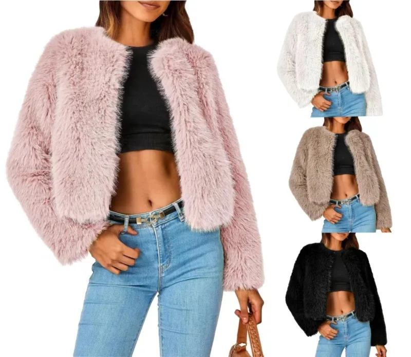 Faux Fur Women's Autumn and Winter Top Coat Multi Color Round Neck Top Fashion Trend
Faux Fur Women's Autumn and Winter Top Coat Multi Color Round Neck Top Fashion Trend