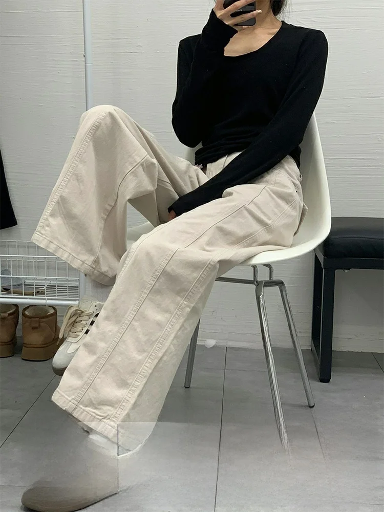 Женские джинсы больших размеров с высокой талией, прямые, цвета хаки, из денима, свободного кроя, осенне-зимние, новые, модные
Женские джинсы больших размеров с высокой талией, прямые, цвета хаки, из денима, свободного кроя, осенне-зимние, новые, модные