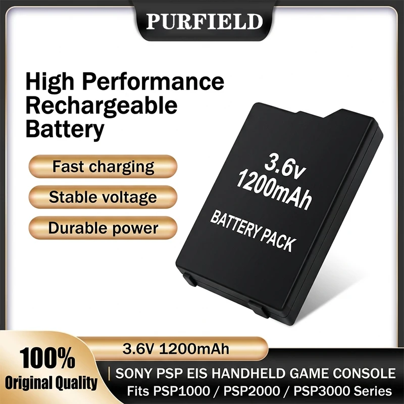 PURFIELD 1200mAh 3.6V Real Capacity SLIM Lithium Ion Battery Pack For Sony PSP 2000/3000 PSP-S110 Replacement Battery
PURFIELD 1200mAh 3.6V Real Capacity SLIM Lithium Ion Battery Pack For Sony PSP 2000/3000 PSP-S110 Replacement Battery