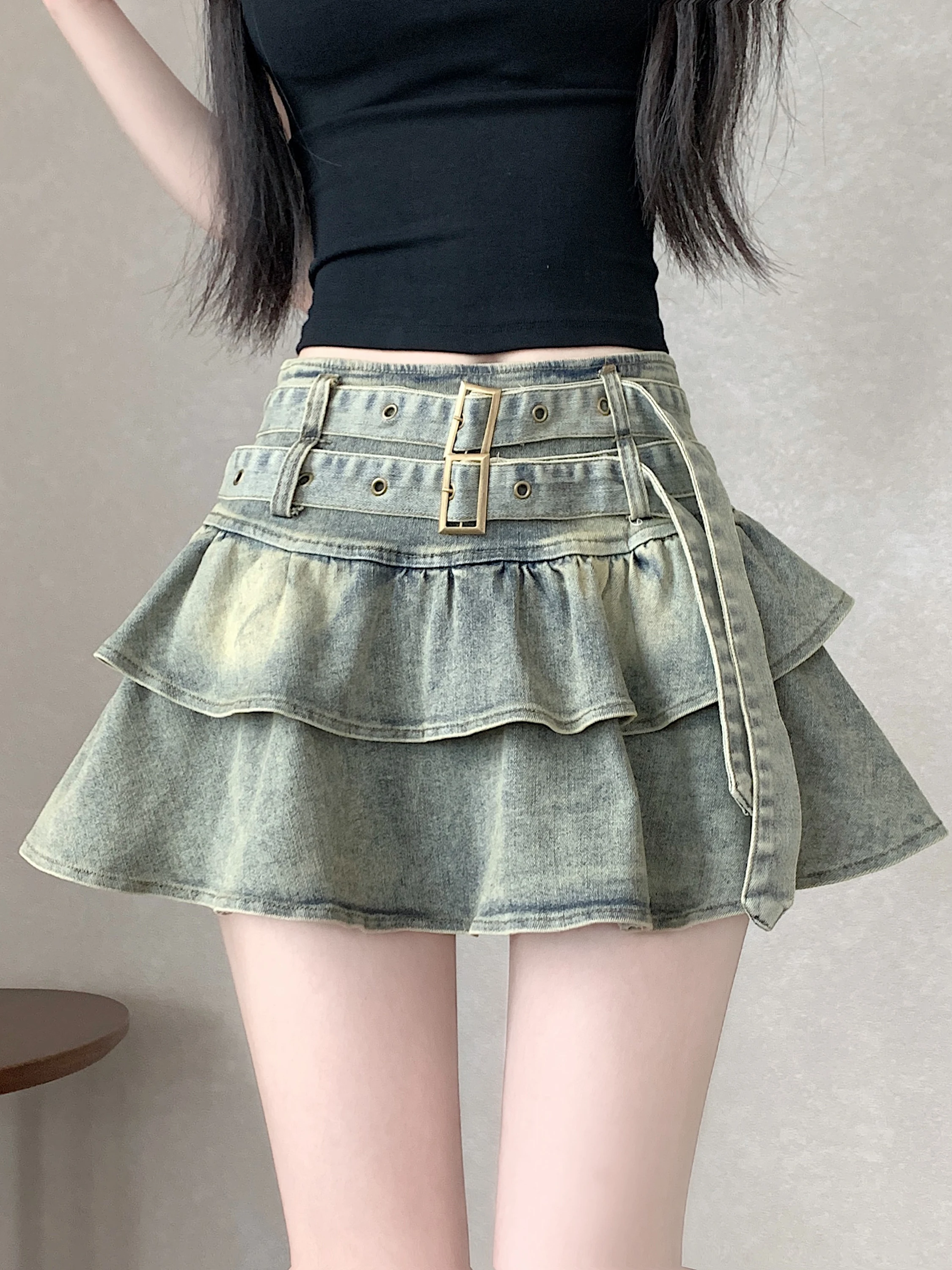 Retro Washed Blue Denim Short Skirt Women's Summer New Slimming Versatile Anti-Light Splicing A-Line Skirt Commute
Retro Washed Blue Denim Short Skirt Women's Summer New Slimming Versatile Anti-Light Splicing A-Line Skirt Commute