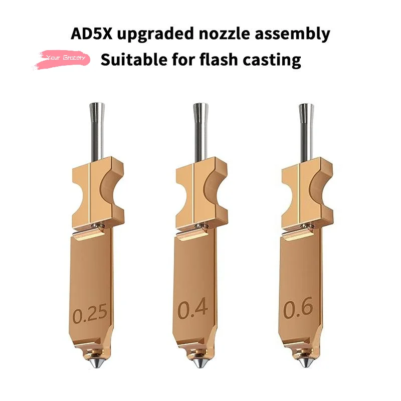 Сменные сопла Y-For Flashforge AD5X (0.25, 0.4, 0.6 мм) для хотэнда Flashforge AD5X, быстросъемный нагревательный блок экструдера
Сменные сопла Y-For Flashforge AD5X (0.25, 0.4, 0.6 мм) для хотэнда Flashforge AD5X, быстросъемный нагревательный блок экструдера