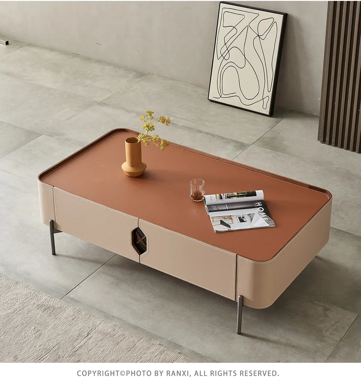 Italian Minimalist Saddle Leather Coffee Table TV Cabinet Light Luxury Creative Leather Rounded Coffee Table
Italian Minimalist Saddle Leather Coffee Table TV Cabinet Light Luxury Creative Leather Rounded Coffee Table