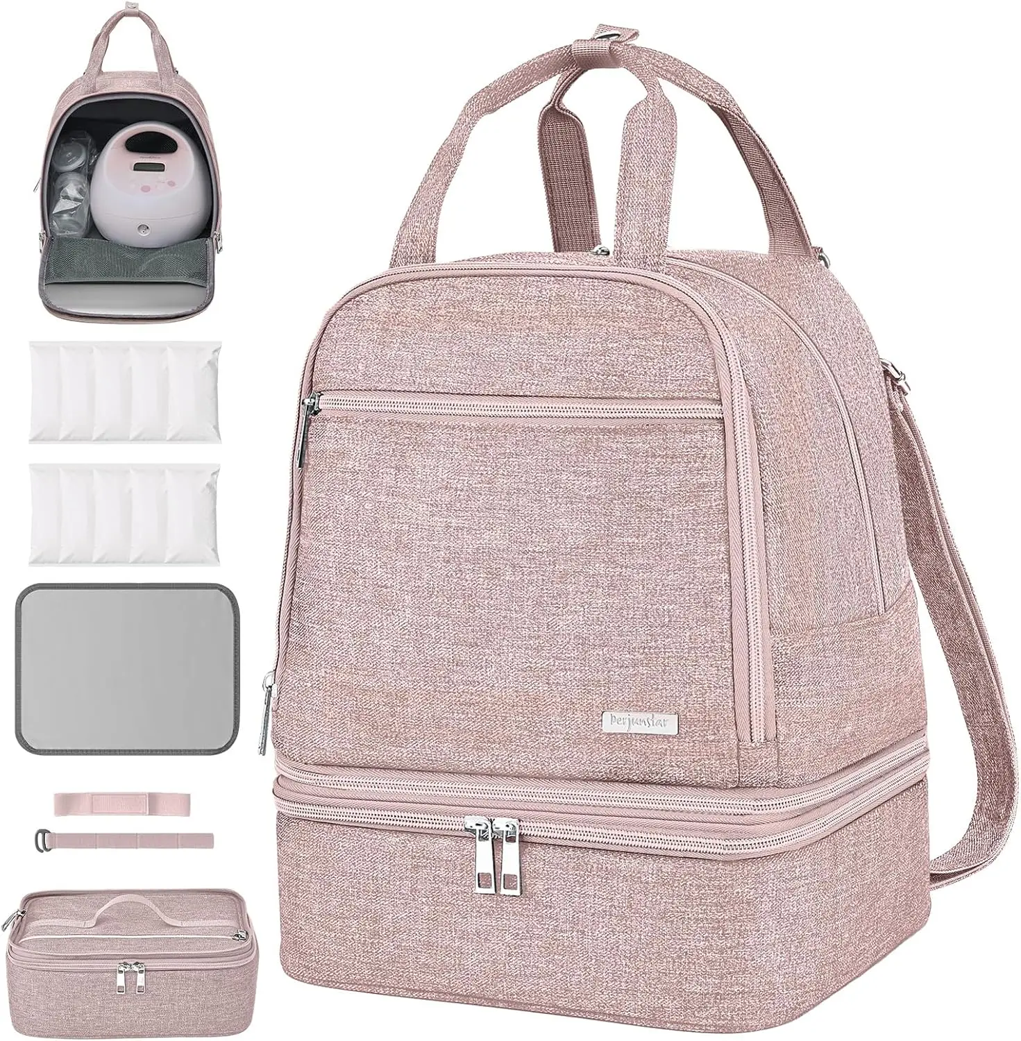 Изолированный рюкзак для молокоотсоса с отделением-холодильником, портативная дорожная сумка для перекачки мам, розовый
Изолированный рюкзак для молокоотсоса с отделением-холодильником, портативная дорожная сумка для перекачки мам, розовый