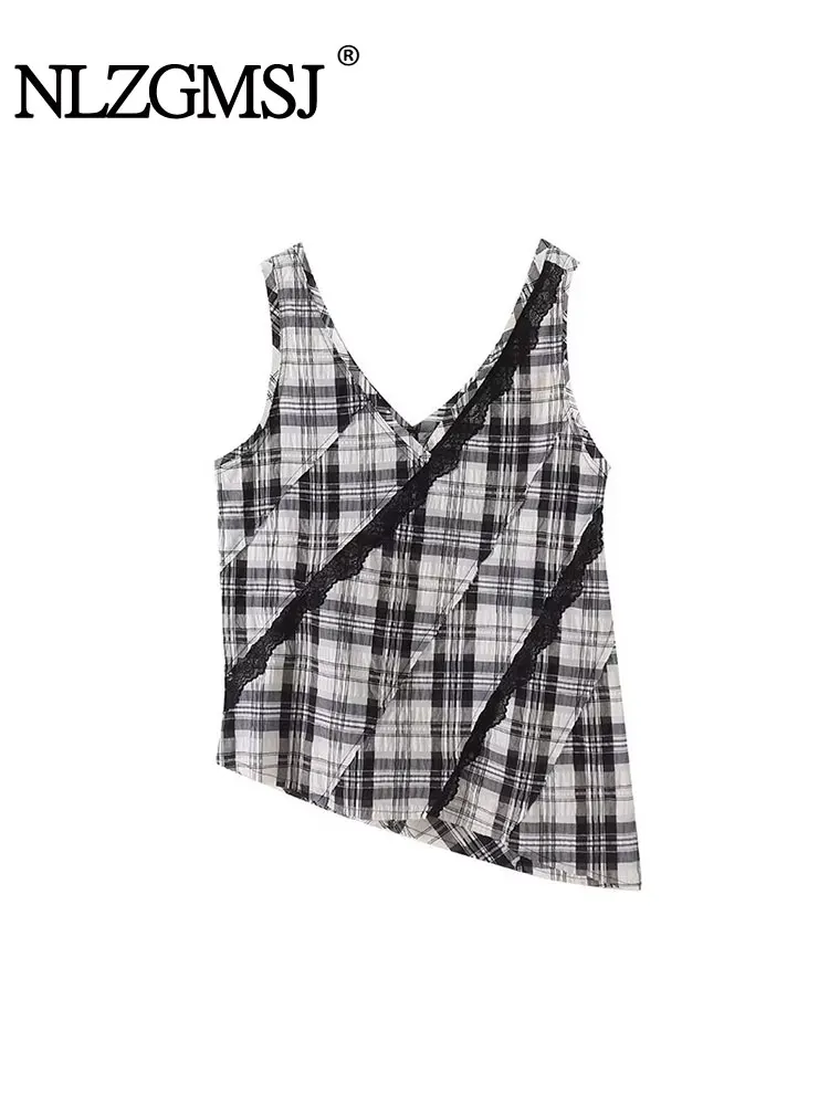 NLZGMSJ 2025 Sexy Club Chic Women Tops Plaid Asymmetrical V-Neck Sleeveless Vest Fashion Summer Holiday Tops
NLZGMSJ 2025 Sexy Club Chic Women Tops Plaid Asymmetrical V-Neck Sleeveless Vest Fashion Summer Holiday Tops
