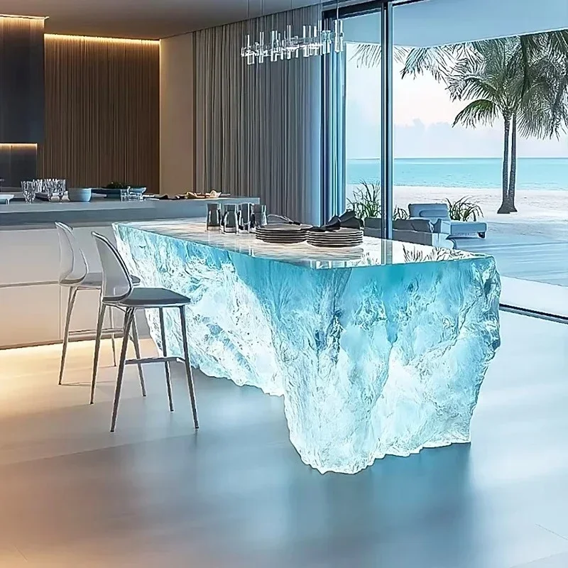 Transparent Island Villa Bar Home Art High-end Resin Glacier Coffee Table
Transparent Island Villa Bar Home Art High-end Resin Glacier Coffee Table