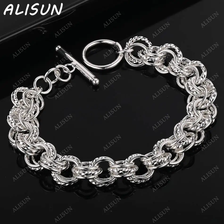 ALISUN 925 Sterling Silver Bracelets For Women Charm Trend Birthday Gifts Fashion Party Fine Jewelry
ALISUN 925 Sterling Silver Bracelets For Women Charm Trend Birthday Gifts Fashion Party Fine Jewelry