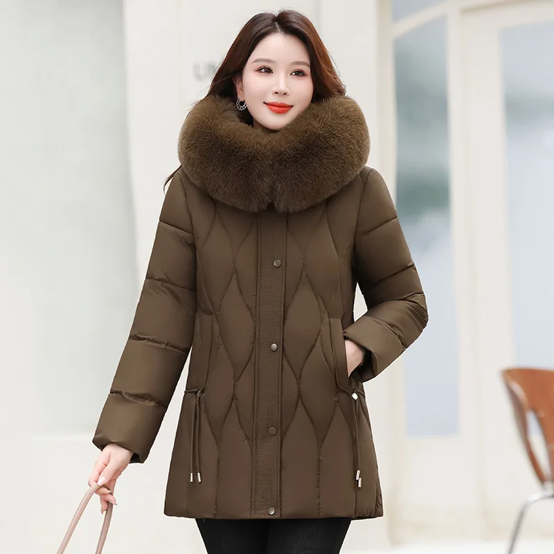 Middle-aged Elderly Women Winter Cotton-padded Jacket Fur Collar Hooded Parkas Mid Long Thicke Down Cotton Coat Female Outerwear
Middle-aged Elderly Women Winter Cotton-padded Jacket Fur Collar Hooded Parkas Mid Long Thicke Down Cotton Coat Female Outerwear