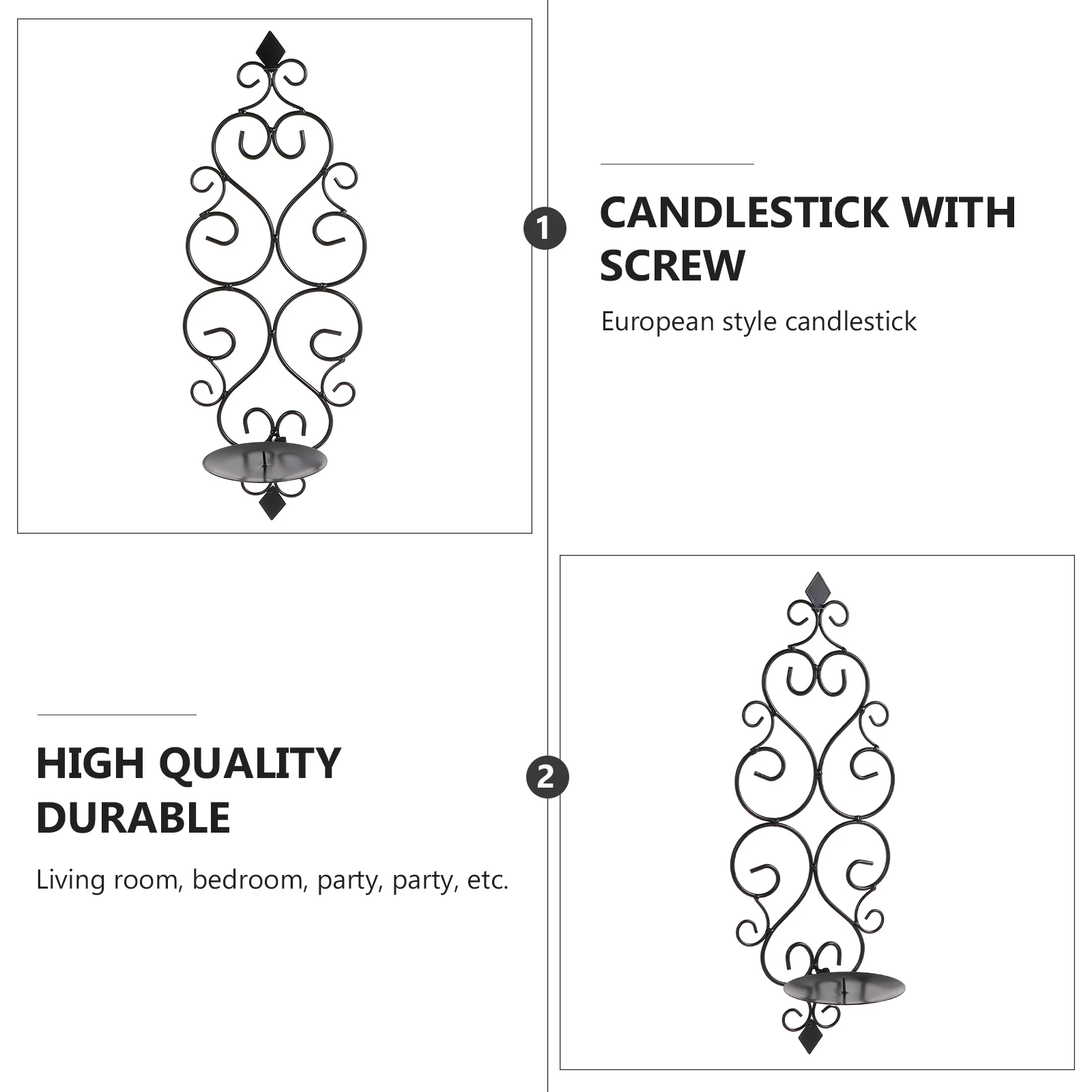 1 pc Classical Holder Iron Decorative Candlestick for Home Party Christmas Wedding Elegant Stylish Indoor Outdoor Use
1 pc Classical Holder Iron Decorative Candlestick for Home Party Christmas Wedding Elegant Stylish Indoor Outdoor Use
