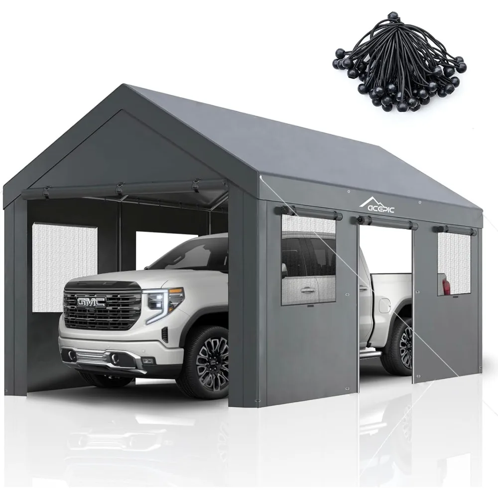 Carport 10x20ft Heavy Duty Carport Features Roll-up Windows & Doors, Portable Garage with UV Resistant Waterproof All-Season Tar
Carport 10x20ft Heavy Duty Carport Features Roll-up Windows & Doors, Portable Garage with UV Resistant Waterproof All-Season Tar