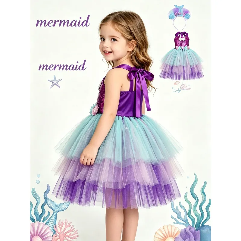 Mermaid Sequin Tutu Dress Fairy Princess Gown Sparkly Design Holiday Birthday Carnival Stage Show Cosplay Party Costume Outfit
Mermaid Sequin Tutu Dress Fairy Princess Gown Sparkly Design Holiday Birthday Carnival Stage Show Cosplay Party Costume Outfit