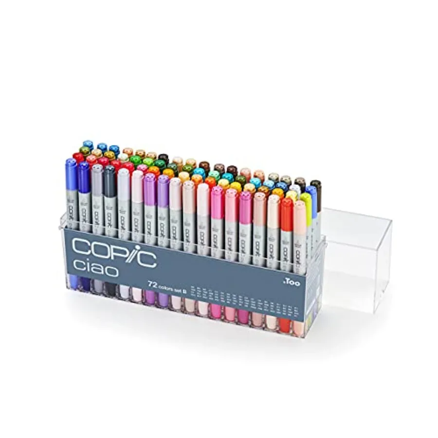 Маркеры Copic Ciao на спиртовой основе, 72 цвета, с двойным наконечником-кистью, для художников и творческих людей, перманентные, смешиваемые, для скетчинга
Маркеры Copic Ciao на спиртовой основе, 72 цвета, с двойным наконечником-кистью, для художников и творческих людей, перманентные, смешиваемые, для скетчинга