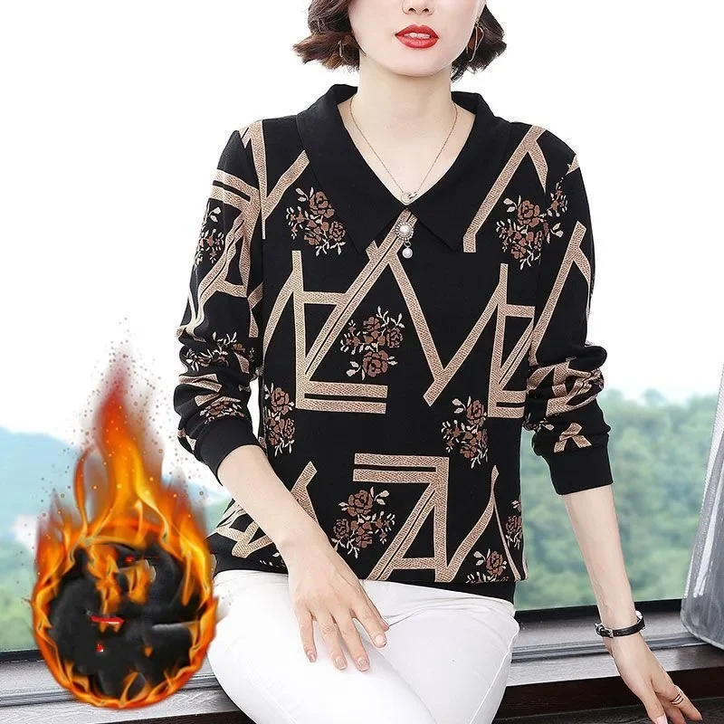 Women's Pullover Printing Middle aged Mom Outfit Autumn and Winter Loose Doll Neck Long Sleeve Fashion Women's Clothing Tops
Women's Pullover Printing Middle aged Mom Outfit Autumn and Winter Loose Doll Neck Long Sleeve Fashion Women's Clothing Tops