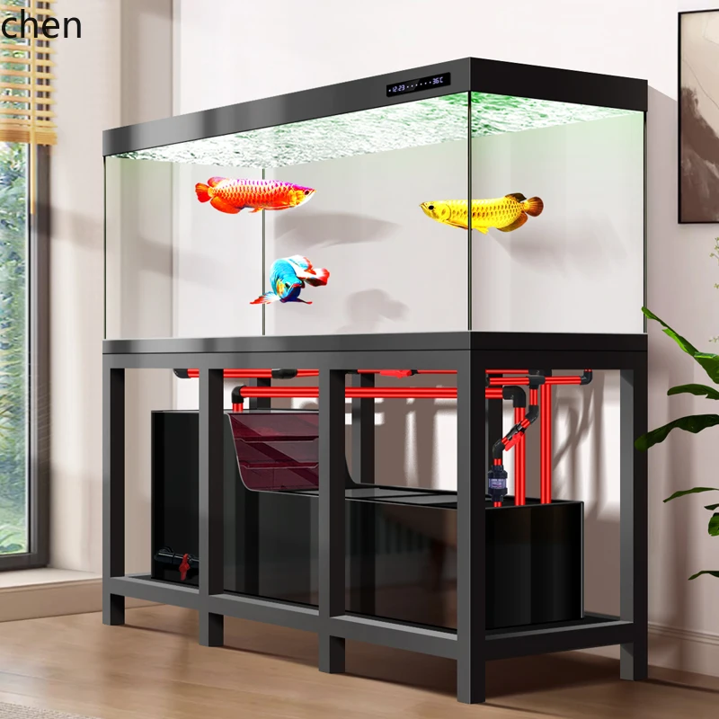 ZML Fish Tank Living Room Large Ultra-clear Glass Professional-grade Pipeless Pipe Arowana Fish Tank 
ZML Fish Tank Living Room Large Ultra-clear Glass Professional-grade Pipeless Pipe Arowana Fish Tank