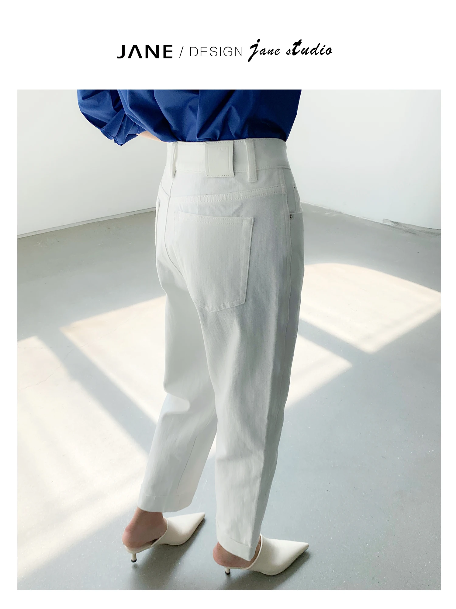 High Waist Straight Leg Jeans White Cotton Stretch Denim Women's Spring 2023 High Faion Pear ape Slimming Trousers
High Waist Straight Leg Jeans White Cotton Stretch Denim Women's Spring 2023 High Faion Pear ape Slimming Trousers