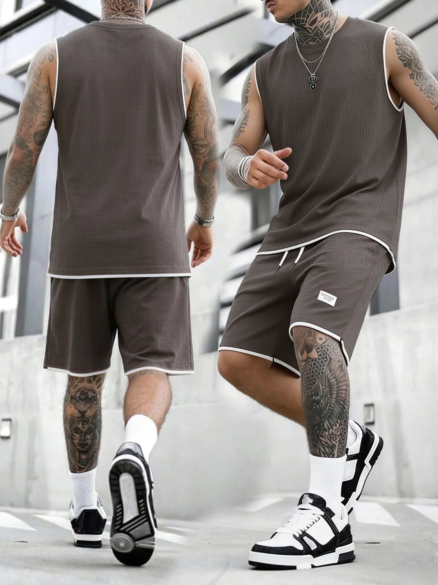 Men's Summer Breathable Waffle Fabric Casual Two-Piece Set – Loose Fit Sleeveless Vest & Shorts for Commute
Men's Summer Breathable Waffle Fabric Casual Two-Piece Set – Loose Fit Sleeveless Vest & Shorts for Commute