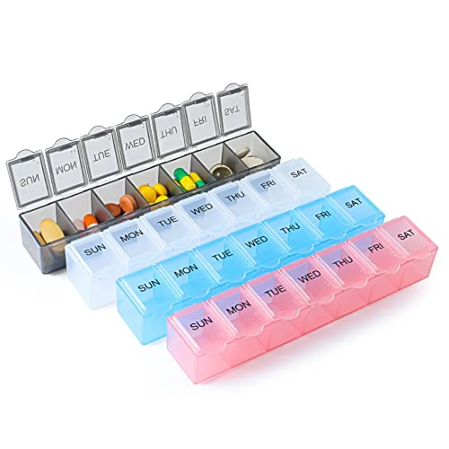 4 Pack Weekly Pill Organizer, 7 Day Pill Cae Travel Daily Pill Box Pable Medicine Organizer and Planner with Cpartment for, Fih
4 Pack Weekly Pill Organizer, 7 Day Pill Cae Travel Daily Pill Box Pable Medicine Organizer and Planner with Cpartment for, Fih
