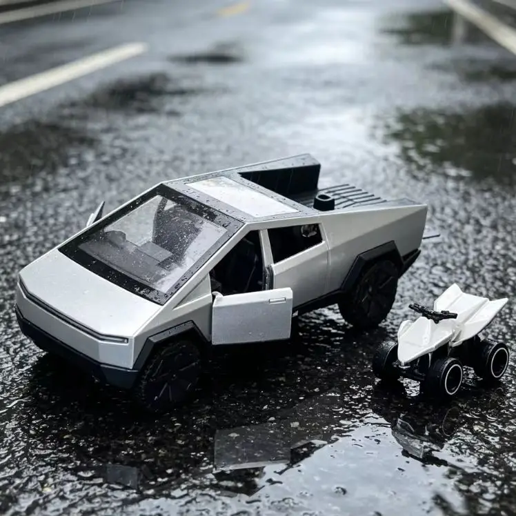 Off-Road Alloy Diecast 1/36 CyberTruck with Mini Motorcycle, Model, Pull Back Toy Car for Boys, Kids Play & Adult Collection
Off-Road Alloy Diecast 1/36 CyberTruck with Mini Motorcycle, Model, Pull Back Toy Car for Boys, Kids Play & Adult Collection