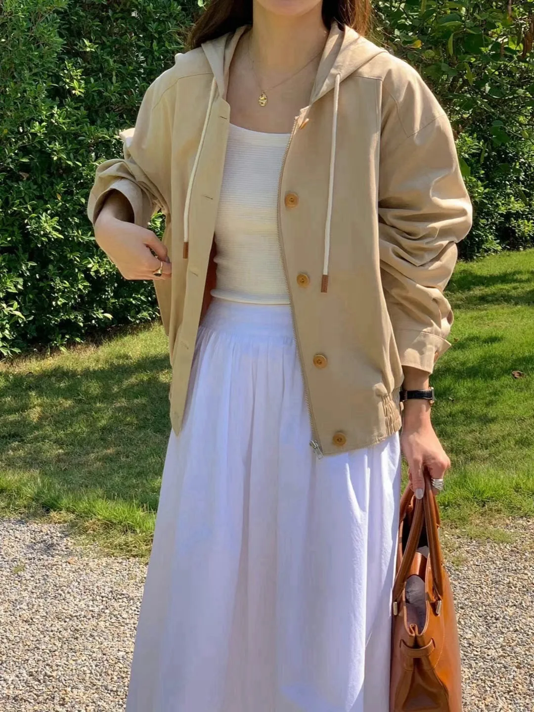 Chic Korean Sle Women's Hooded Jaet Single Button Workwear Windbreaker Spring Autumn Winter Casual Faion Outerwear
Chic Korean Sle Women's Hooded Jaet Single Button Workwear Windbreaker Spring Autumn Winter Casual Faion Outerwear