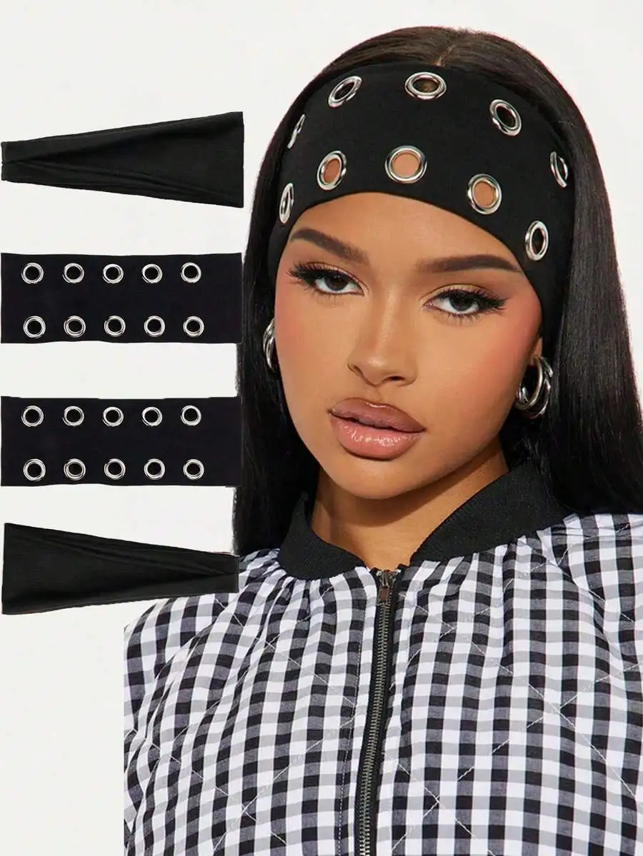 Punk Hollow Elastic Headbands Set For Women Retro Goth Grunge Rock Festival Hair Accessories
Punk Hollow Elastic Headbands Set For Women Retro Goth Grunge Rock Festival Hair Accessories