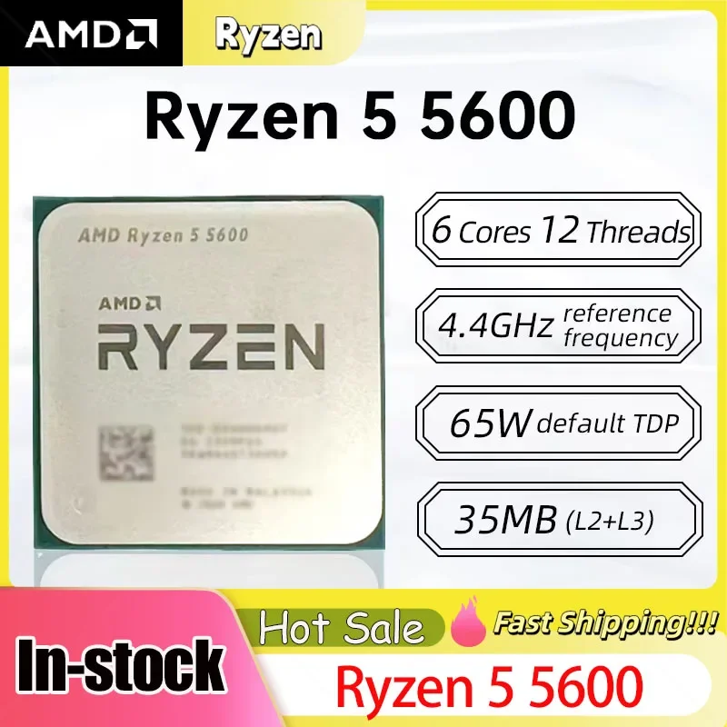 AMD Ryzen 5 5600 R5 5600 AM4 Zen3 6C12T Base3.5GHz Up To4.4GHz 35MB L3 65W DDR4 Unlocked Gaming CPU Bulk No Box
AMD Ryzen 5 5600 R5 5600 AM4 Zen3 6C12T Base3.5GHz Up To4.4GHz 35MB L3 65W DDR4 Unlocked Gaming CPU Bulk No Box