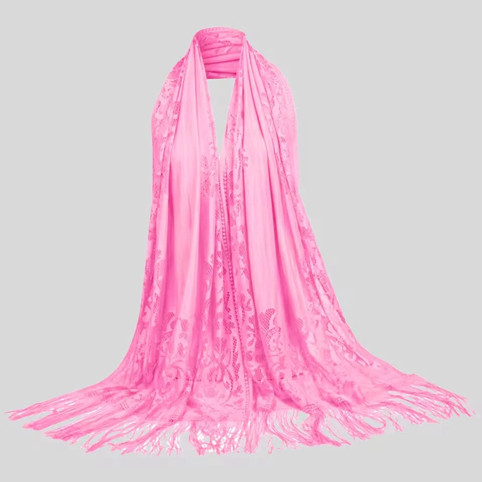 Muslim Scarf Cover Solid Color Lace Hollow Tassel Scarf Women's Summer Long Scarf Shawl Pom Scarf
Muslim Scarf Cover Solid Color Lace Hollow Tassel Scarf Women's Summer Long Scarf Shawl Pom Scarf