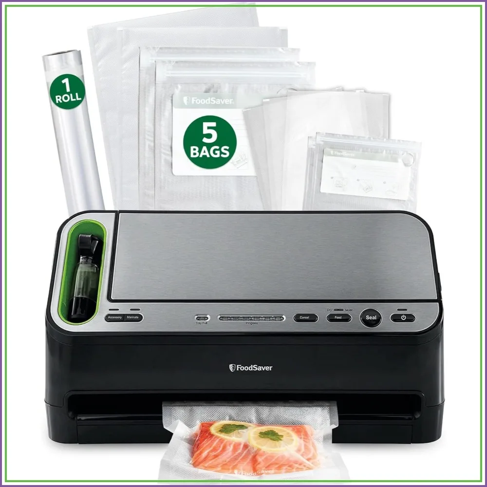 2-in-1 Vacuum Sealer Machine with Automatic Bag Detection and Starter Kit
2-in-1 Vacuum Sealer Machine with Automatic Bag Detection and Starter Kit