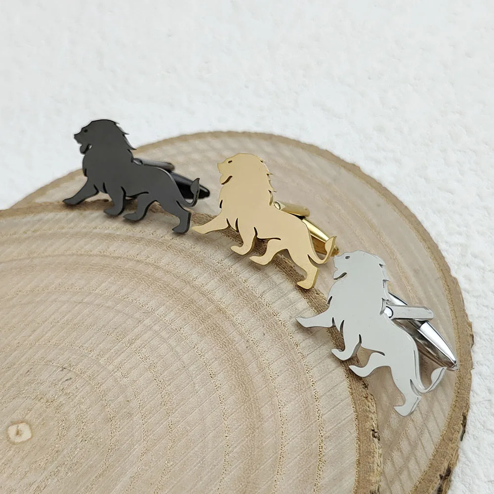 316L Stainless Steel 18K Gold Plated Walking Lion Cufflinks Hypoallergenic Men Cuff Studs For Business Party
316L Stainless Steel 18K Gold Plated Walking Lion Cufflinks Hypoallergenic Men Cuff Studs For Business Party