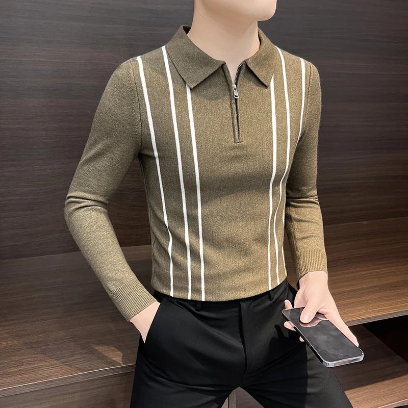 Faionable Knitted Long Sve irt for Men Slim Fit Striped Autumn Winter Sle f Zip Youthful Vitali Breathable...
Faionable Knitted Long Sve irt for Men Slim Fit Striped Autumn Winter Sle f Zip Youthful Vitali Breathable...