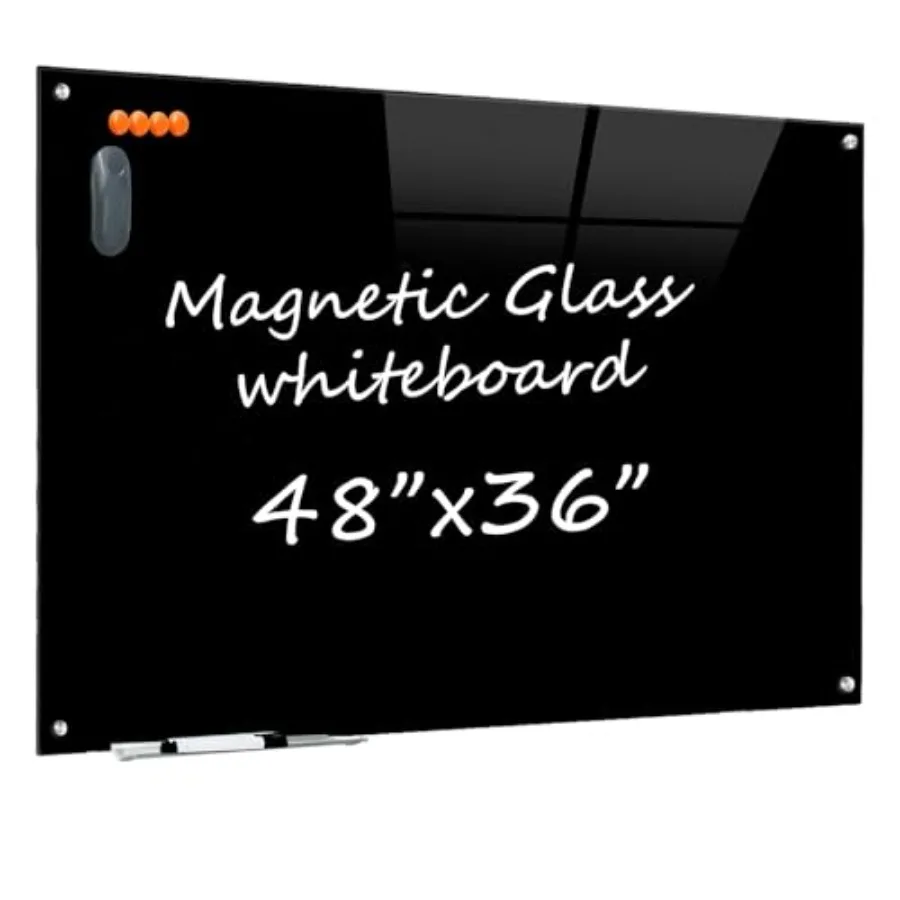 Glass Dry Erase Black Board - Magnetic Blackboard 48"X36" Frameless Whiteboard Clear Glass Boards with Super Strong Magnets Wal
Glass Dry Erase Black Board - Magnetic Blackboard 48"X36" Frameless Whiteboard Clear Glass Boards with Super Strong Magnets Wal