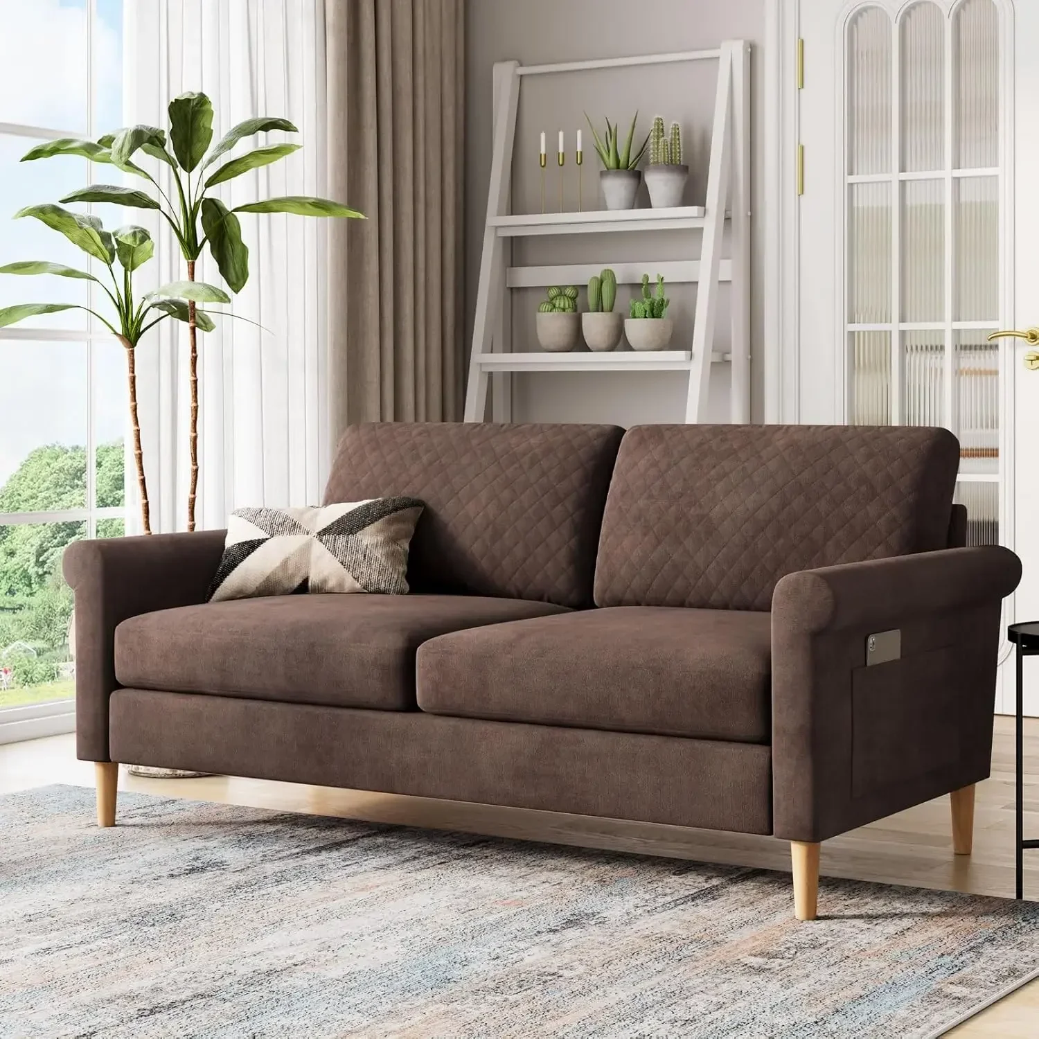 65" Brown Loveseat, Comfy Small Couch, Mid Century Modern Decor Loveseat Sofa, Couches, 2-Seat Sofa Living Room Furniture
65" Brown Loveseat, Comfy Small Couch, Mid Century Modern Decor Loveseat Sofa, Couches, 2-Seat Sofa Living Room Furniture