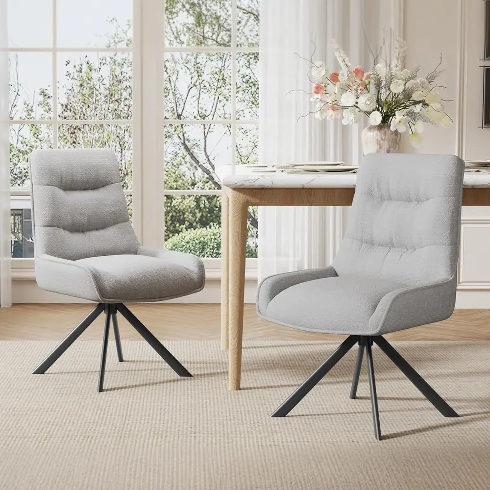 Set of 2 Upholstered Swivel Dining Chairs with Metal Legs, Suitable for Kitchen, Dining Room, Lounge, Restaurant - Light Grey Ch
Set of 2 Upholstered Swivel Dining Chairs with Metal Legs, Suitable for Kitchen, Dining Room, Lounge, Restaurant - Light Grey Ch
