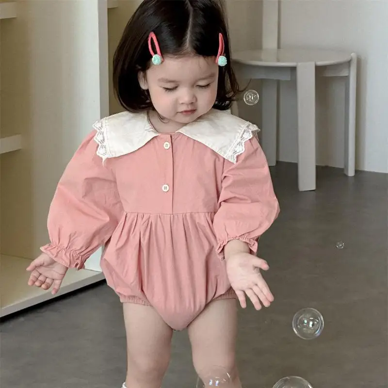 2025 Summer New Baby Girl Long Sleeve Bodysuit Solid Loose Newborn Clothes Infant Girl Thin Lace Lapel Jumpsuit Princess Clothes
2025 Summer New Baby Girl Long Sleeve Bodysuit Solid Loose Newborn Clothes Infant Girl Thin Lace Lapel Jumpsuit Princess Clothes